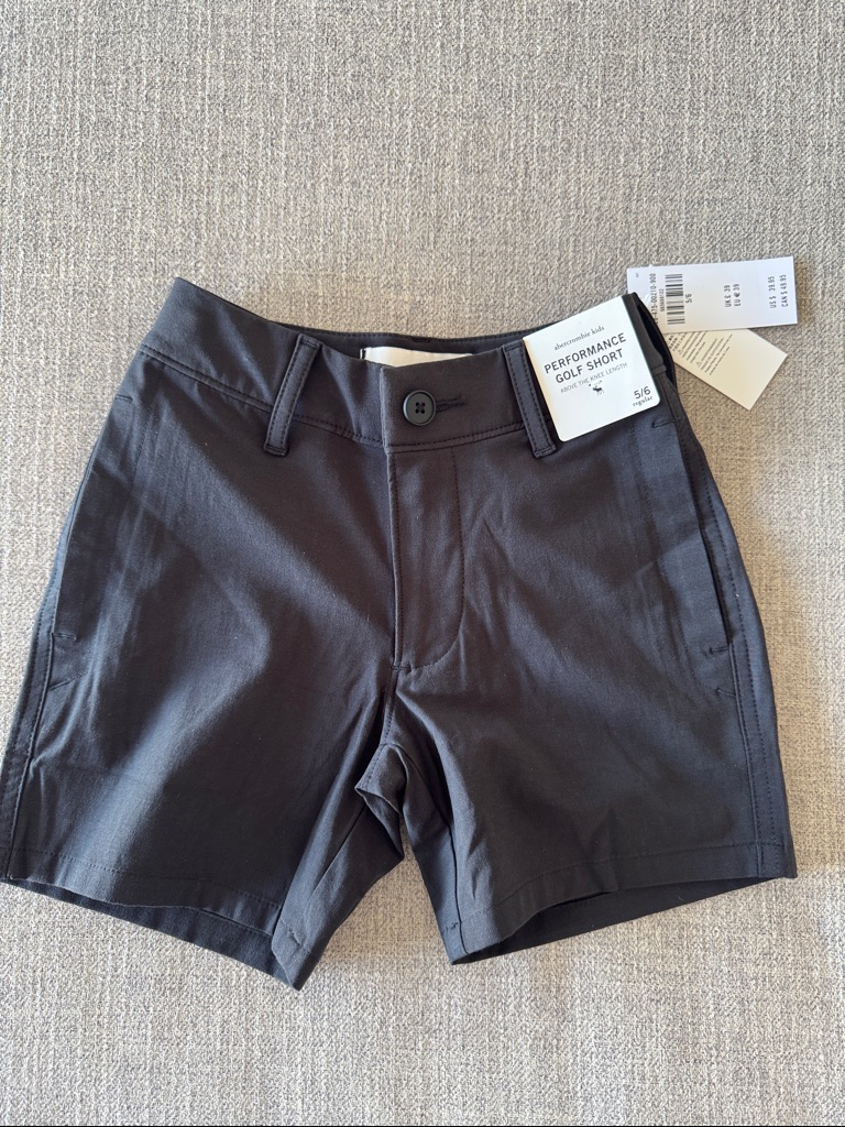 Abercrombie Kids Black Performance Golf Shorts